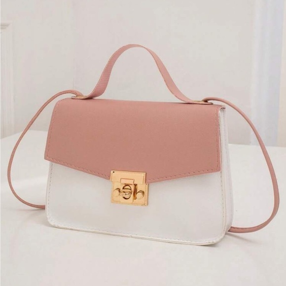⚠️Clearance Pink and White Color Block Crossbody Bag - Picture 4 of 5